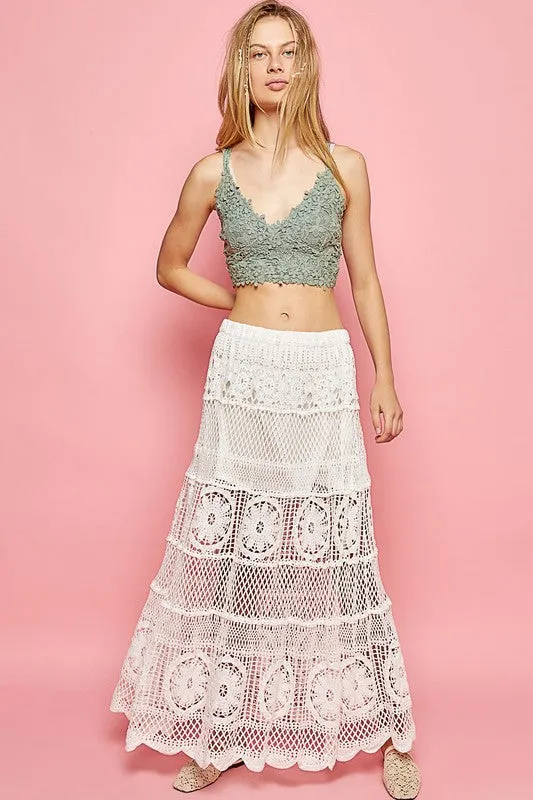 Bondi Beach Flowy Crochet Maxi Skirt