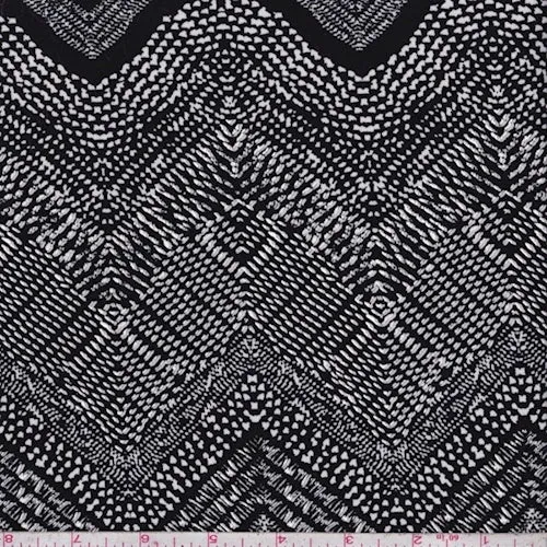 ITY Black/White Deco Chevron Jersey Knit Fabric