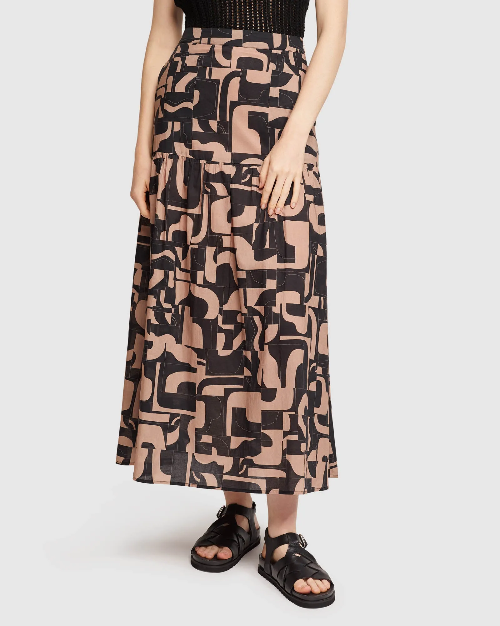 Olivia Geo Print Voile Skirt