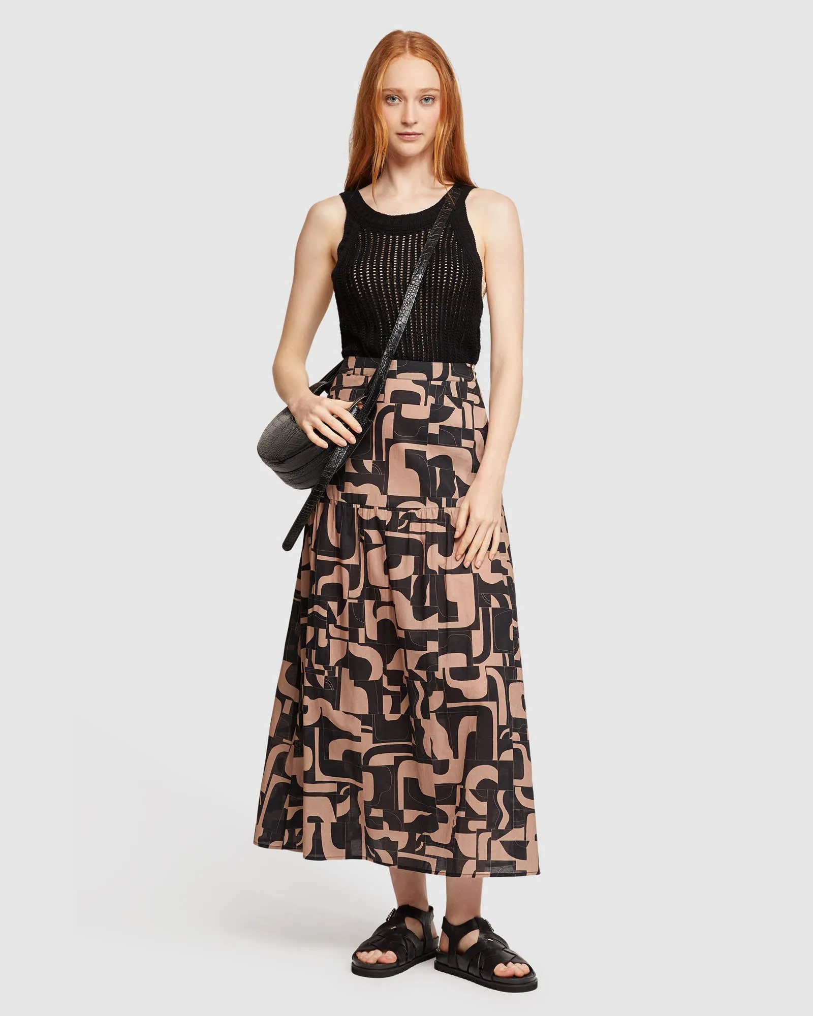 Olivia Geo Print Voile Skirt