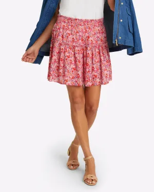 Pull On Mini Skirt in blue aster