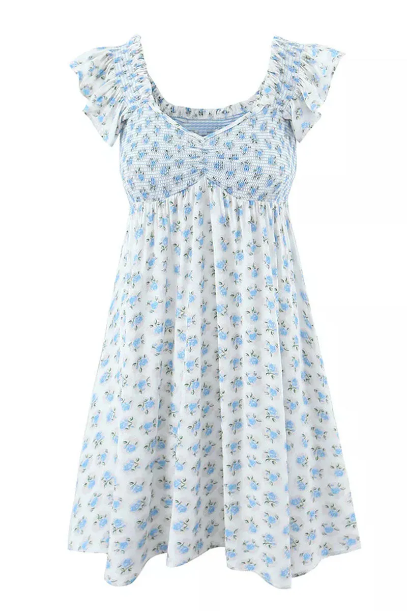 Vacay Floral Graceful Print Mini Dress